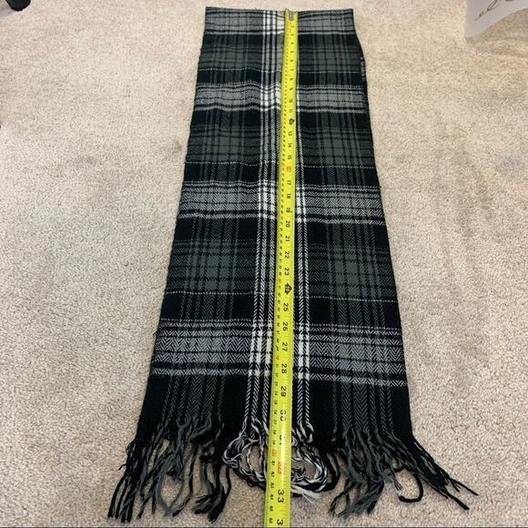 IMPRESS Gray Black Plaid Check Scarf 💥 - Picture 4 of 6